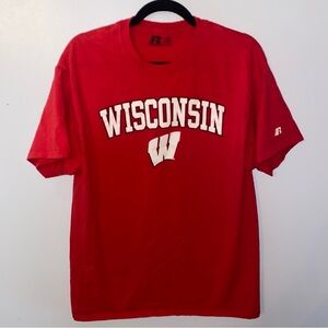 Russell Athletic Red Wisconsin Short Sleeve Tee
